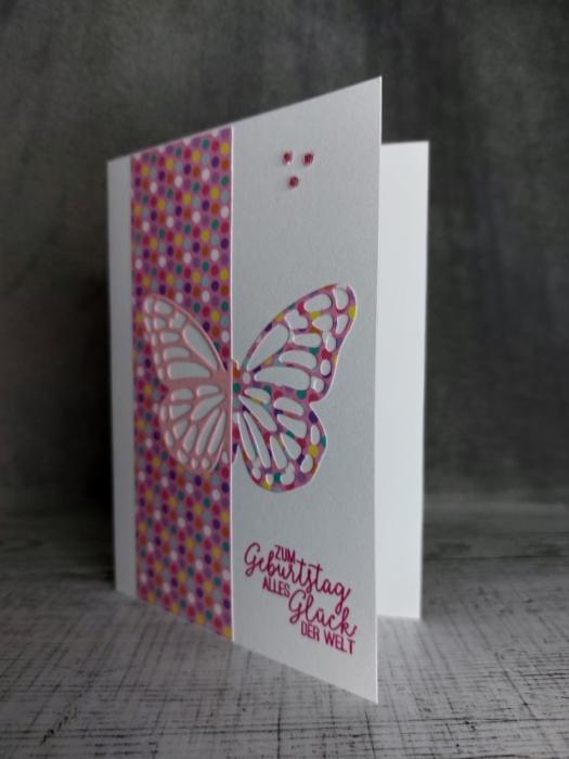 Grußkarte Geburtstag Schmetterling handgemacht